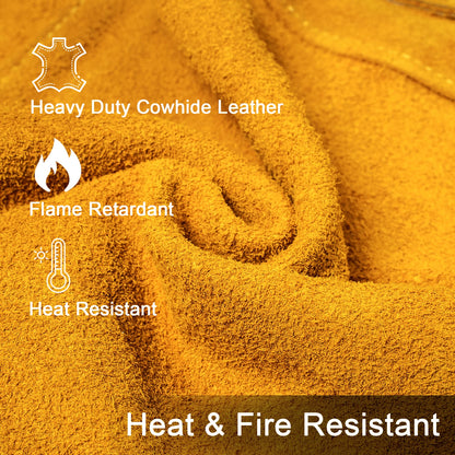 ARCCAPTAIN Heavy Duty Thick Leather Welding Apron/Heat Resistant Multi-Function Apron
