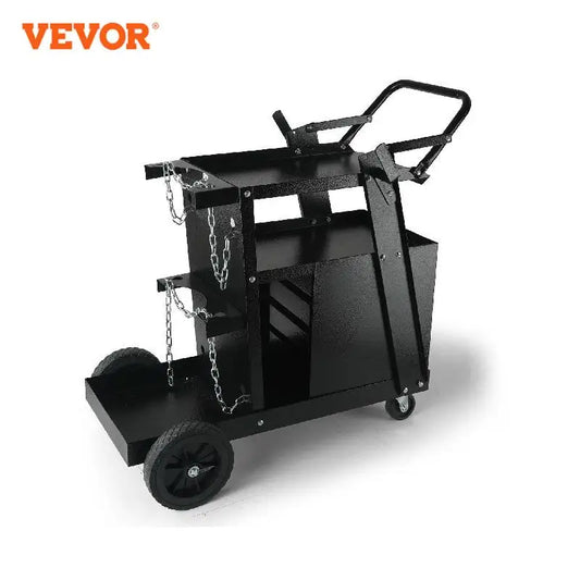 VEVOR Welding Cart 2-Tier 4 Drawers Welder Cart with 360° Swivel Wheels Heavy Duty Rolling MIG Welder Cart for Mig Plasma Cutter